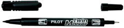Pilot Alkoholos marker, 0, 8/2 mm, kétvégű, PILOT "Twin", fekete (SCA-TM-B-BG) - eztkapdki