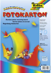  Dekorkarton, 2 oldalas, 22, 5x32 cm, 300 g, 10 lap, FOLIA, szivárvány szín (77094) - eztkapdki