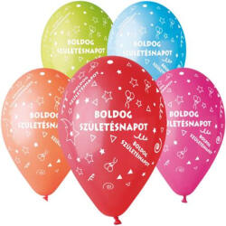  Léggömb, 30cm, "Boldog Születésnapot", 10db/cs (11-PRINTBSZ10)