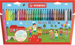 STABILO Filctoll készlet, 0, 7 mm, STABILO "Trio A-Z", 30 különböző szín (378/1-30-01)
