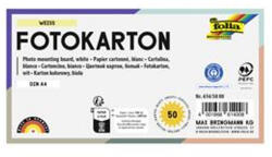  Dekorkarton, 2 oldalas, A4, 300 g, 50 lap, FOLIA, fehér (614/50 00)