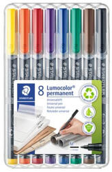 STAEDTLER Alkoholos marker készlet, OHP, 1 mm, STAEDTLER "Lumocolor 317 M", 8 különböző szín (317 WP8)