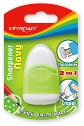 Keyroad Hegyező 1 lyukú tartályos, radírral Keyroad Navy vegyes színek (KR971057)