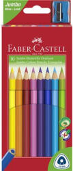 Faber-Castell Színes ceruza készlet, háromszögletű, FABER-CASTELL "Jumbo", 10 különböző szín (116510)