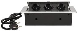 ORNO Priza schuko ORNO OR-AE-1337/G(GS), incastrabila, 230V, 2500W, cablu 1.5 m, argintiu (OR-AE-1337/G(GS))