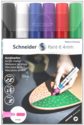 Schneider Akril marker készlet, 4 mm, SCHNEIDER "Paint-It 320", 6 különböző szín (120295)