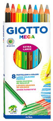 GIOTTO Színes ceruza GIOTTO Mega hatszögletű extra vastag 8db/készlet 6 alapszín+arany+ezüst (2254 00) - eztkapdki