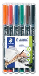 STAEDTLER Alkoholos marker készlet, OHP, 0, 4 mm, STAEDTLER "Lumocolor 313", 6 különböző szín (313 WP6) - eztkapdki