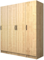 TopMebel Четирикрилен гардероб Vivian TopMebel от меламин в цвят дъб 160x51.8x181cm - topmebel - 765,14 лв