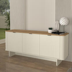 TopMebel Конзола Bohema TopMebel от меламин в цвят слонова кост - сепет дъб 180x47x76.6cm