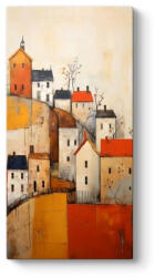 TopMebel " Houses on the Hill" TopMebel картина на платно дигитален печат 50x100x3cm