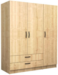 TopMebel Трикрилен гардероб Victoria TopMebel от меламин в цвят дъб 150x60x181cm - topmebel - 683,99 лв
