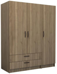 TopMebel Трикрилен гардероб Victoria TopMebel от меламин в орех 150x60x181cm - topmebel - 683,99 лв