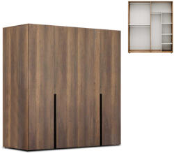 TopMebel Четирикрилен гардероб Oryana TopMebel от меламин в орех 180x62x210cm