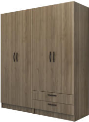TopMebel Четирикрилен гардероб Vivian TopMebel от меламин в орех 160x51.8x181cm - topmebel - 591,25 лв