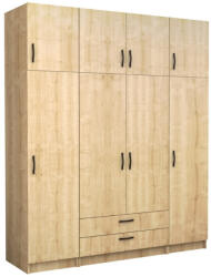 TopMebel Четирикрилен гардероб Victoria TopMebel с шкаф в цвят дъб 200x60x240cm - topmebel - 1 470,67 лв