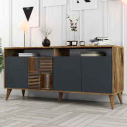 TopMebel Шкаф Milan TopMebel от меламин в орех - антрацит 180x35x78, 6cm