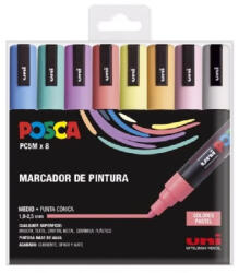 uni Dekormarker készlet, 1, 8-2, 5 mm, UNI "Posca PC-5M", pasztell (2UPC5MPASZTELL) - eztkapdki