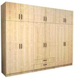 TopMebel Шесткрилен гардероб Victoria TopMebel с шкаф в цвят дъб 300x60x240cm - topmebel - 1 566,72 лв