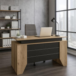 TopMebel Офис бюро Remida TopMebel от меламин в цвят сепет дъб - антрацит 140x60x76.9cm