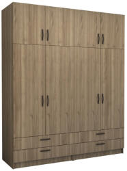 TopMebel Четирикрилен гардероб Victoria TopMebel с шкаф в цвят орех 200x60x240cm - topmebel - 1 132,80 лв