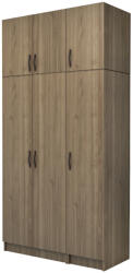 TopMebel Трикрилен гардероб Vivian TopMebel с шкаф в цвят орех 120x51.8x240cm