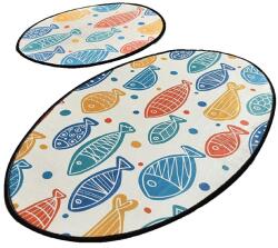 Persera Set 2 Covorase baie Fish Colorful, 60 x 100 cm, 50 x 60 cm, Antiderapant, Multicolor (FISHCOL4506) Covor baie