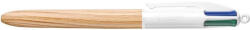 BIC Golyóstoll, 0, 32 mm, nyomógombos, négyszínű, BIC "4 Colours Wood Effect (508964) - eztkapdki