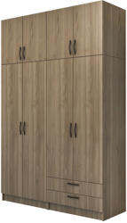 TopMebel Четирикрилен гардероб Vivian TopMebel от меламин в орех 160x51.8x240cm