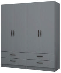 TopMebel Четирикрилен гардероб Ricardo TopMebel от меламин в антрацит 160x51, 8x181cm - topmebel - 645,91 лв