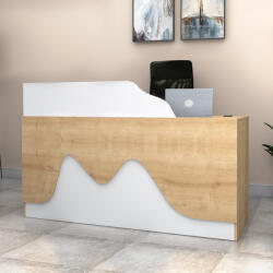 TopMebel Рецепция TopMebel от меламин в цвят дъб - бял 160x60x100см