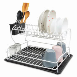 TopMebel Метална поставка за чинии Perilla в бял цвят 45x34x25см