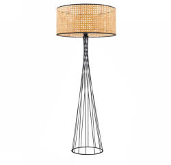 TopMebel Стояща лампа Solin TopMebel E27 дърво - ратан в натурален цвят Ø38x140cm