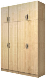 TopMebel Четирикрилен гардероб Vivian TopMebel с шкаф в цвят дъб 160x51.8x240cm