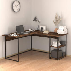 TopMebel Офис бюро Delta TopMebel метал - меламин в цвят опушен орех 147.8x140x73.8cm