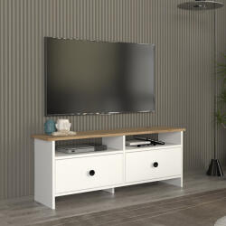 TopMebel ТВ шкаф Gradias TopMebel от меламин в бял - сапфирен дъб 120x26.6x46.8cm