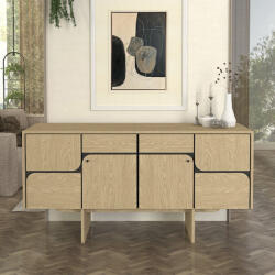 TopMebel Конзола Lava TopMebel от меламин в цвят рота дъб - антрацит 150x44.6x76cm