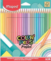 Maped Színes ceruza készlet, háromszögletű, MAPED "Color`Peps Pastel", 24 különböző pasztell szín (831880FC) - eztkapdki