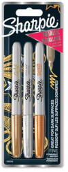 Sharpie Alkoholos marker készlet, 1, 4 mm, kúpos, SHARPIE "Metallic", 3 különböző szín (NSH1986006) - eztkapdki