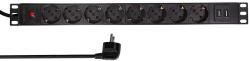 LogiLink Prelungitor PDU LOGILINK 1U pentru rack 19 inch, 8 prize Schuko, intrare Schuko, max 16 A, on/off, protectie la supratensiune, 2 x USB 2.1A, 2 m (PDU8C02)