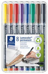 STAEDTLER Alkoholos marker készlet, OHP, 0, 6 mm, STAEDTLER "Lumocolor 318 F", 8 különböző szín (318 WP8) - eztkapdki
