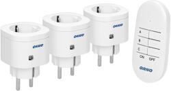 ORNO Set 3 prize wireless cu telecomanda ORNO OR-GB-438(GS), mini, Schuko, 3000W, IP20, alb (OR-GB-438(GS))