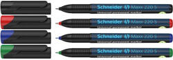 Schneider Alkoholos marker készlet, OHP, 0, 4 mm, SCHNEIDER "Maxx 220 S", 4 különböző szín (112494)