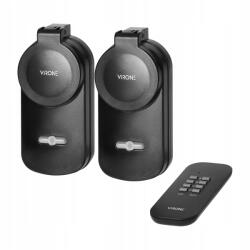 VIRONE Set 2 PRIZE wireless CU TELECOMANDA 2+1 SCHUKO Virone Negru (RS-2(GS))