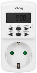 ORNO Priza programabila ORNO VIRONE DT-2(GS), mini, 230V, 1800W, 10 programe de timp, 12/24 ore, alb (DT-2(GS))