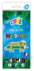 Victoria Színes ceruza készlet, háromszögletű, COOL BY VICTORIA "Wildlife", 12 különböző szín (HY CP12A1)