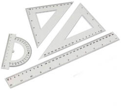  Vonalzó készlet 4 darabos 30cm, vonalzó, szögmérő, 45° és 60° háromszög vonalzók - eztkapdki