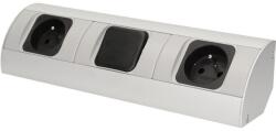ORNO Priza schuko ORNO OR-AE-1304(GS), dubla, 230V, 3680W, cablu 0.5 m, argintiu (OR-AE-1304(GS))
