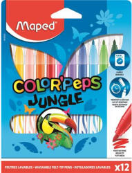 Maped Filctoll készlet, 2, 8 mm, kimosható, MAPED "Color`Peps Jungle", 12 különböző szín (845420) - eztkapdki