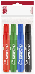 ICO Flipchart marker készlet, 1-3 mm, kúpos, ICO "Artip 11 XXL", 4 különböző szín (9580069004) - eztkapdki